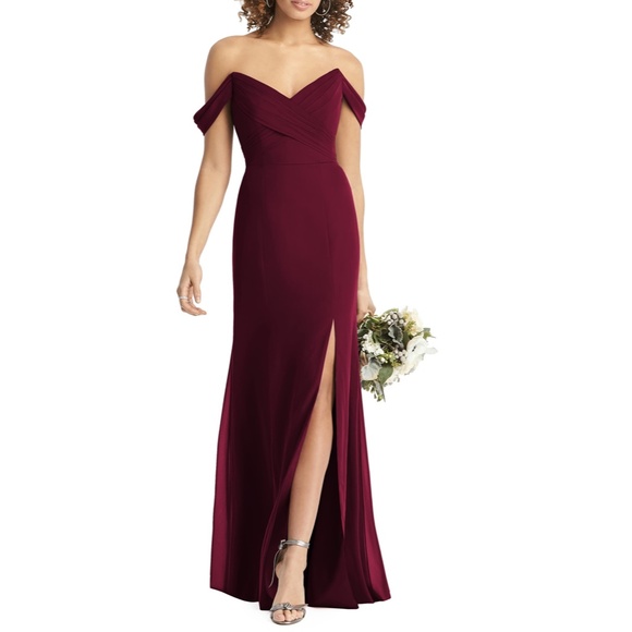NEW 8193 SOCIAL BRIDESMAIDS Cabernet STRAPLESS V-Neck CHIFFON Trumpet GOWN 10 - Picture 5 of 12